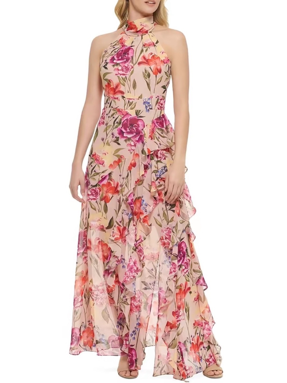 NWOT Eliza J Blush Pink Floral Maxi Dress
